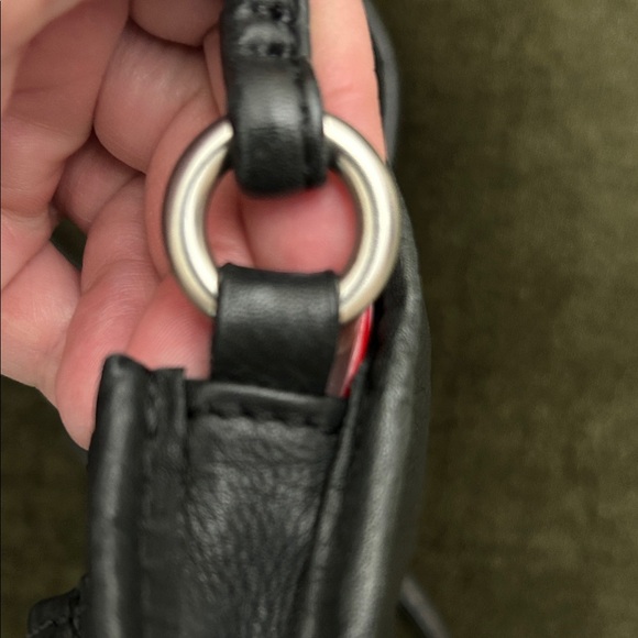 VNTG Fossil Black Leather mini Crossbody Bag with Silver Accents - Picture 10 of 13